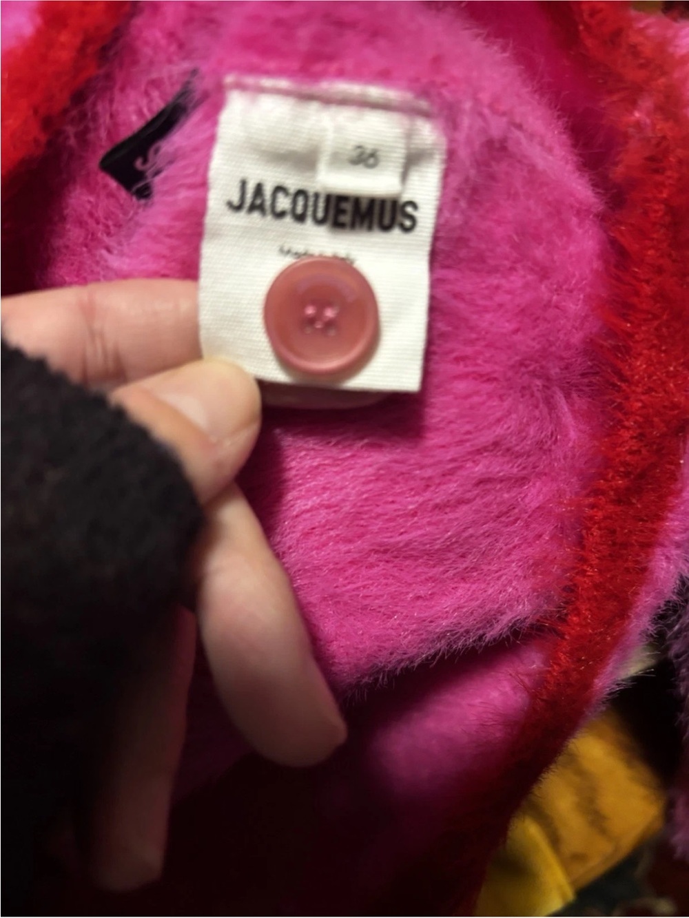 Jacquemus Bright Hot Pink Neve Knit Polo Sweater - Picture 4 of 6